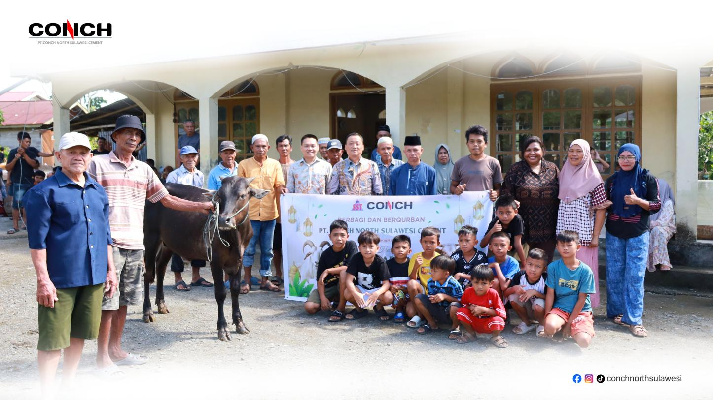 PT Conch North Sulawesi Cement Serahkan Bantuan Hewan Qurban kepada Masyarakat Lingkar Tambang dalam Momentum Idul Adha 1447 H